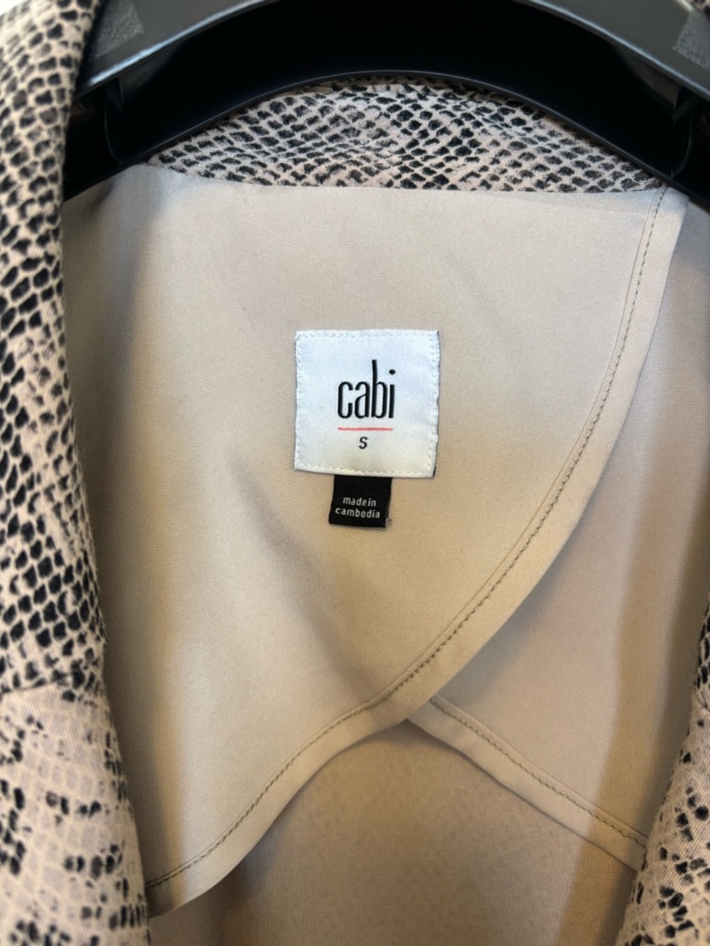 CAbi Taupe & Black Snake-Print Trench Coat - Picture 2 of 5